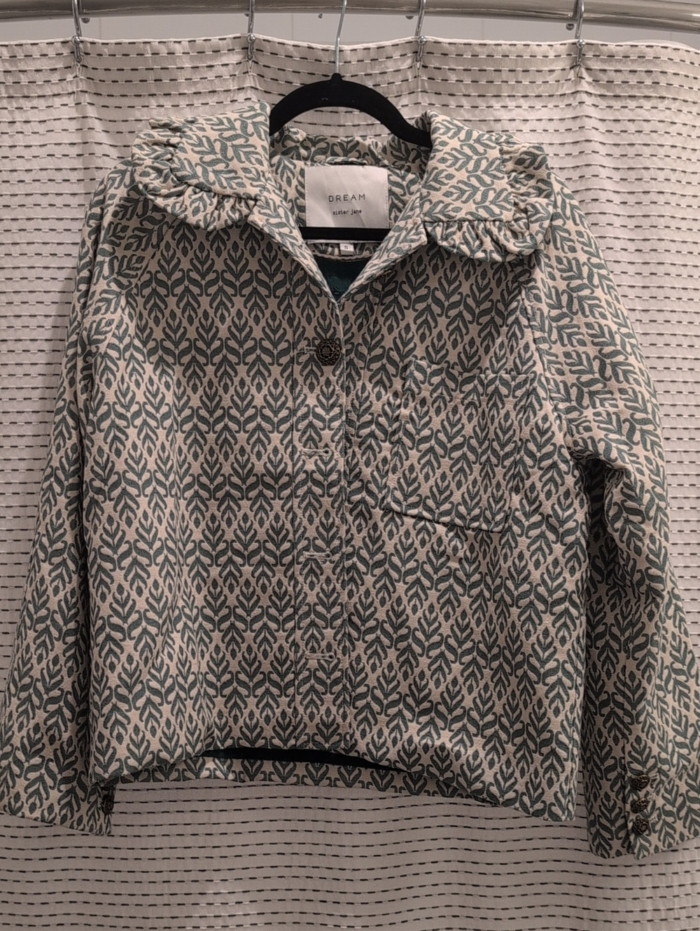 Sister Jane Cream and Green Patterned Jacket